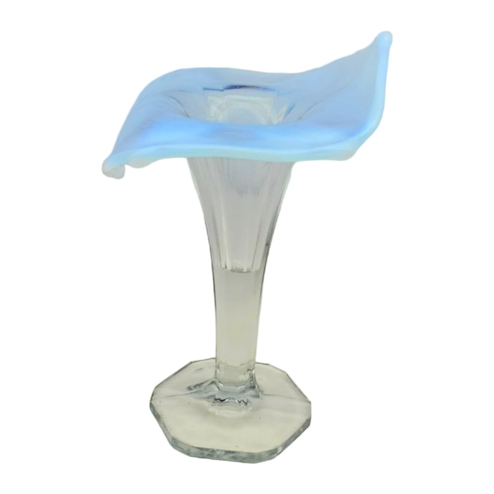 Antique EAPG No. 369 Colonial Lily Vase White Opalesent Jack in the Pulpit Vase